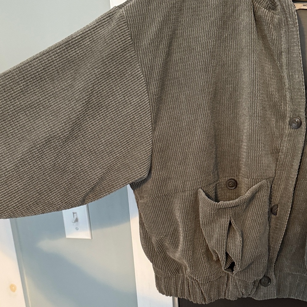 Gray/Olive Green Button-Up Jacket - Picture 2 of 4